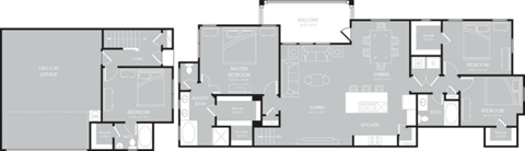Floor plan for 4 beds, 3 baths, 1910 sqft